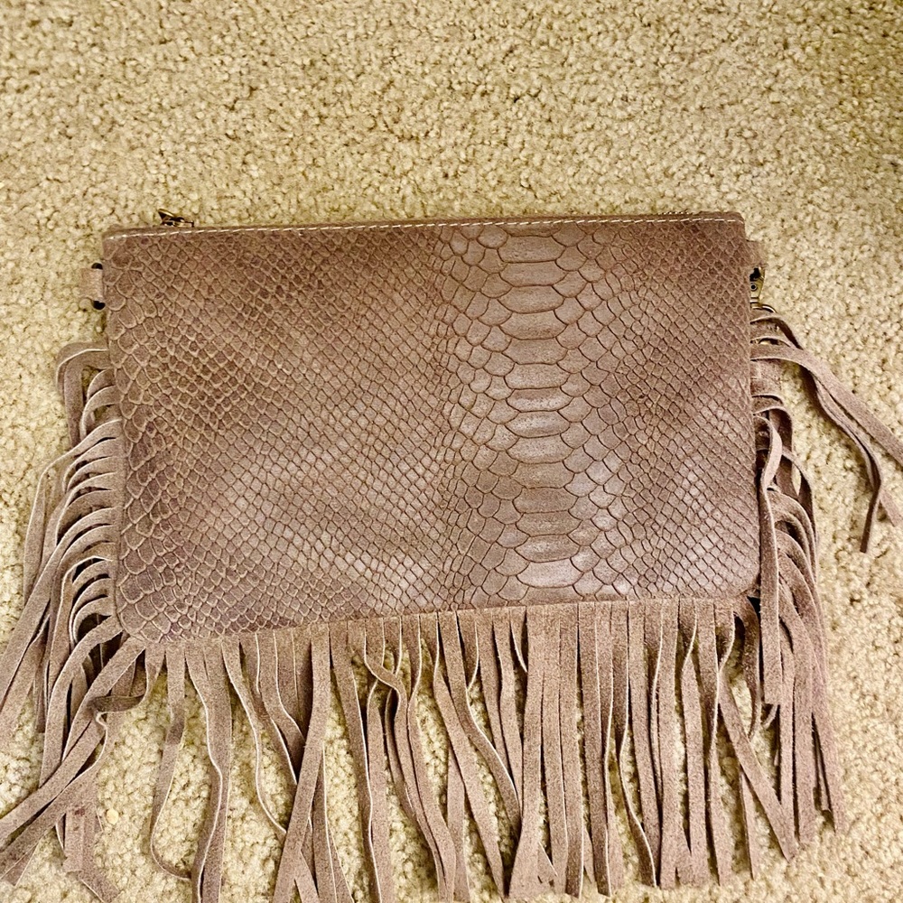 Italian Leather brown clutch